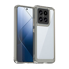 Silicone Transparent Frame Case Cover J01S for Xiaomi Mi 14 5G Gray