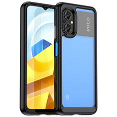 Silicone Transparent Frame Case Cover J01S for Xiaomi Poco M5 4G Black