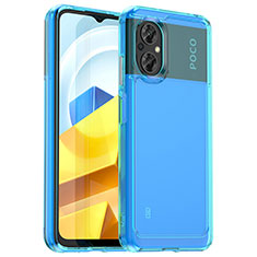 Silicone Transparent Frame Case Cover J01S for Xiaomi Poco M5 4G Blue