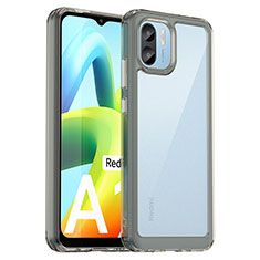 Silicone Transparent Frame Case Cover J01S for Xiaomi Redmi A2 Plus Gray