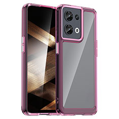 Silicone Transparent Frame Case Cover J01S for Xiaomi Redmi Note 13 Pro 5G Hot Pink