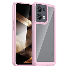 Silicone Transparent Frame Case Cover J01S for Xiaomi Redmi Note 13 Pro 5G Pink
