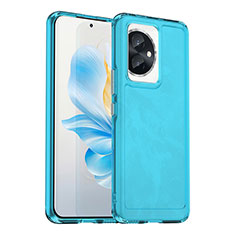 Silicone Transparent Frame Case Cover J02S for Huawei Honor 100 5G Blue