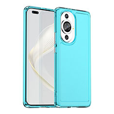Silicone Transparent Frame Case Cover J02S for Huawei Nova 11 Pro Blue