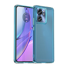 Silicone Transparent Frame Case Cover J02S for Motorola Moto Edge (2023) 5G Blue