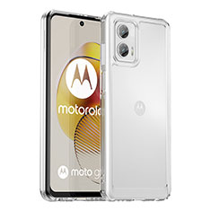 Silicone Transparent Frame Case Cover J02S for Motorola Moto G73 5G Clear