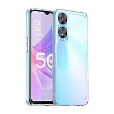 Silicone Transparent Frame Case Cover J02S for Oppo A58 5G Clear