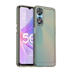 Silicone Transparent Frame Case Cover J02S for Oppo A58 5G Gray