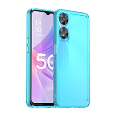 Silicone Transparent Frame Case Cover J02S for Oppo A78 5G Blue