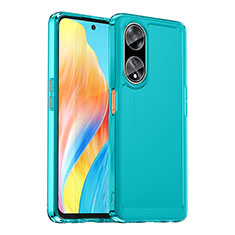 Silicone Transparent Frame Case Cover J02S for Oppo A98 5G Blue
