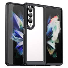 Silicone Transparent Frame Case Cover J02S for Samsung Galaxy Z Fold3 5G Black