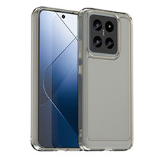 Silicone Transparent Frame Case Cover J02S for Xiaomi Mi 14 5G Gray
