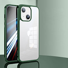Silicone Transparent Frame Case Cover LD1 for Apple iPhone 13 Green