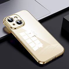 Silicone Transparent Frame Case Cover LD2 for Apple iPhone 13 Gold