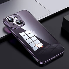 Silicone Transparent Frame Case Cover LD2 for Apple iPhone 13 Purple