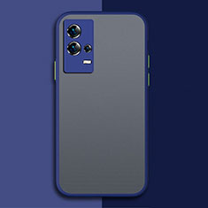Silicone Transparent Frame Case Cover M01 for Vivo iQOO 8 5G Blue