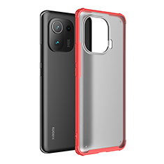 Silicone Transparent Frame Case Cover M01 for Xiaomi Mi 11 Pro 5G Red