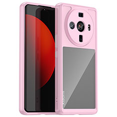 Silicone Transparent Frame Case Cover M01 for Xiaomi Mi 12S Ultra 5G Pink