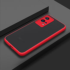 Silicone Transparent Frame Case Cover M02 for Vivo iQOO 8 5G Red