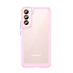 Silicone Transparent Frame Case Cover M03 for Samsung Galaxy S21 5G Pink