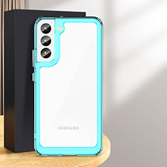 Silicone Transparent Frame Case Cover M03 for Samsung Galaxy S24 5G Cyan