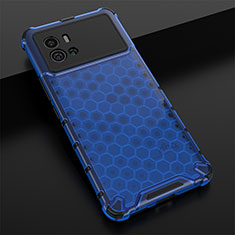 Silicone Transparent Frame Case Cover M05 for Vivo iQOO 9 5G Blue