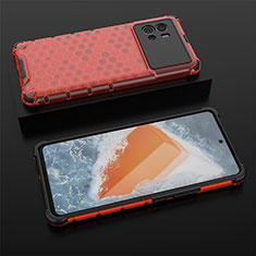 Silicone Transparent Frame Case Cover M06 for Vivo iQOO 9 5G Red