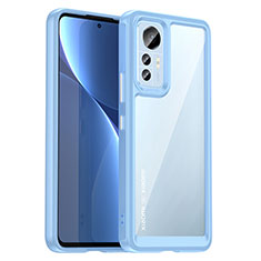 Silicone Transparent Frame Case Cover M06 for Xiaomi Mi 12 5G Blue