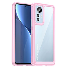 Silicone Transparent Frame Case Cover M06 for Xiaomi Mi 12 Lite 5G Pink