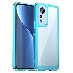 Silicone Transparent Frame Case Cover M06 for Xiaomi Mi 12 Lite 5G Sky Blue