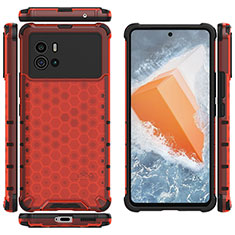 Silicone Transparent Frame Case Cover M07 for Vivo iQOO 9 5G Red