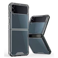 Silicone Transparent Frame Case Cover P01 for Samsung Galaxy Z Flip3 5G Gray