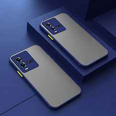 Silicone Transparent Frame Case Cover P01 for Vivo iQOO 10 5G Blue