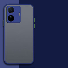 Silicone Transparent Frame Case Cover P01 for Vivo T1 5G Blue
