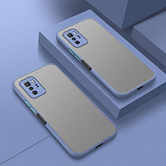 Silicone Transparent Frame Case Cover P01 for Xiaomi Redmi Note 10 Pro 5G Lavender Gray