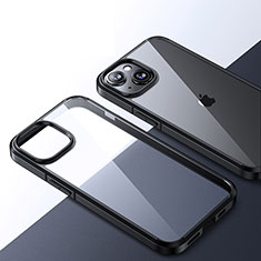 Silicone Transparent Frame Case Cover QC2 for Apple iPhone 14 Plus Black