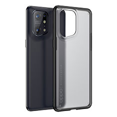 Silicone Transparent Frame Case Cover W01L for Oppo Find X5 5G Black