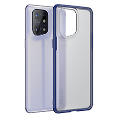 Silicone Transparent Frame Case Cover W01L for Oppo Find X5 5G Blue