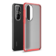 Silicone Transparent Frame Case Cover WL1 for Huawei P50 Pro Red
