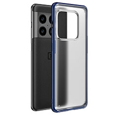 Silicone Transparent Frame Case Cover WL1 for OnePlus 10 Pro 5G Blue