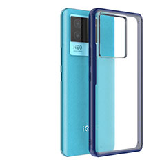 Silicone Transparent Frame Case Cover WL1 for Vivo iQOO Neo6 5G Blue