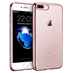 Silicone Transparent Frame Case T01 for Apple iPhone 7 Plus Pink