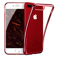 Silicone Transparent Frame Case T01 for Apple iPhone 7 Plus Red