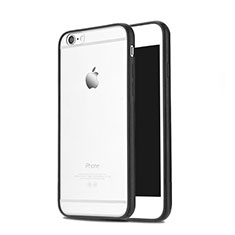 Silicone Transparent Matte Finish Frame Case for Apple iPhone 6 Plus Black