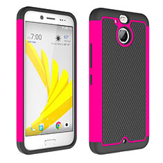 Silicone Transparent Matte Finish Frame Case for HTC Bolt Hot Pink