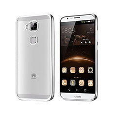 Silicone Transparent Matte Finish Frame Case for Huawei G8 Silver