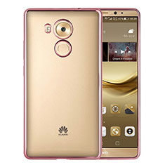 Silicone Transparent Matte Finish Frame Case for Huawei Mate 8 Pink