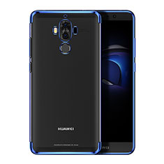 Silicone Transparent Matte Finish Frame Case for Huawei Mate 9 Blue