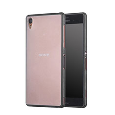 Silicone Transparent Matte Finish Frame Case for Sony Xperia Z3 Black