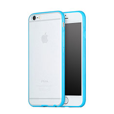 Silicone Transparent Matte Finish Frame Cover for Apple iPhone 6 Blue